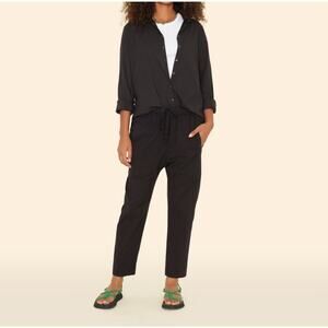 XiRena Draper Cotton Poplin Lightweight Pull On Black Pants, Size Medium